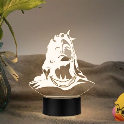 3D Illusion Adiyogi Shiv God Led Night Lamp with Warm White Color for Home Office Pooja Room Decor Light